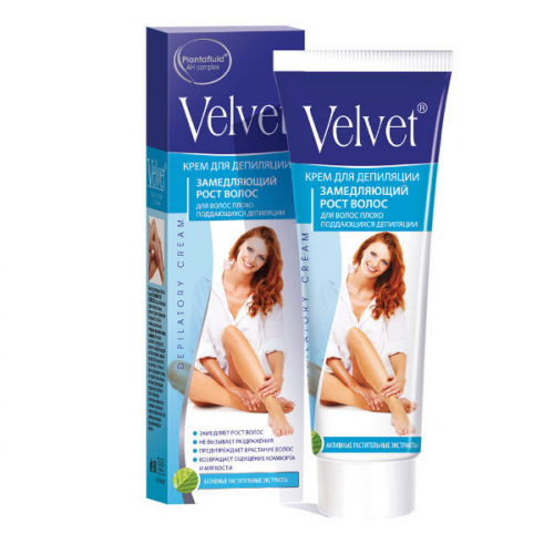 Velvet крем для депиляции замедляющий рост волос Активные растительные экстракты, 100 мл, 16 шт.		