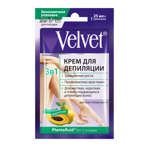 Саше Velvet Крем для депиляции 3 в 1 для жестких, коротких и плохо поддающихся депиляции волос , 25мл, 40шт		