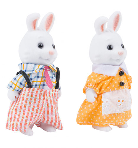 Набор фигурок Mimi Stories Семья белых кроликов (2 фигурки), 8 см