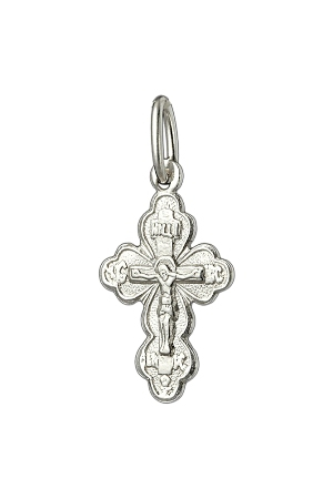 1-038-1 крест из серебра штампованный белый