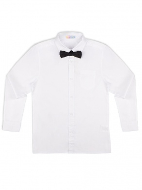 Детская тканая рубашка с длинным рукавом для мальчиков с бабочкой JB220-W703-824 Белый