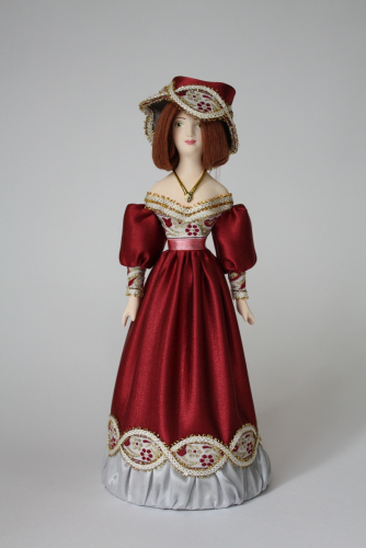 Кукла сувенирная фарфоровая. Дама в европейском костюме (стилизация). 19 в.