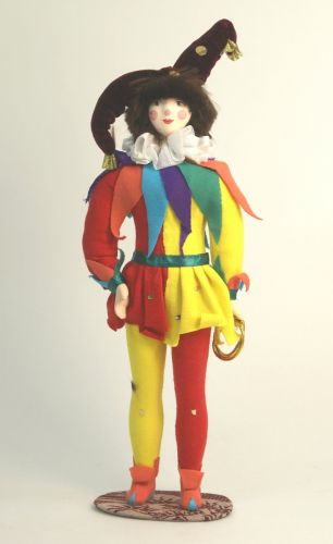 Кукла сувенирная фарфоровая. Канатоходец Тибул. Сказочный персонаж.