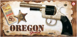 Пистолет Oregon  Metall Gold Western 21,5cm, короб, 12 зарядов