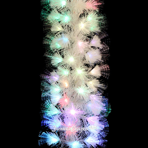 Хвойная гирлянда с оптоволокном Пастельная радуга 200 см белая, ПВХ (Edelman)