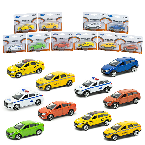Игрушка модель машины 1:60 LADA Vesta и LADA Vesta SW cross в ассорт.