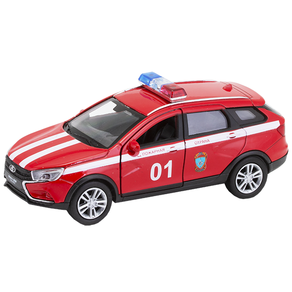 Игрушка модель машины 1:34-39 LADA VESTA SW CROSS пожарная охрана
