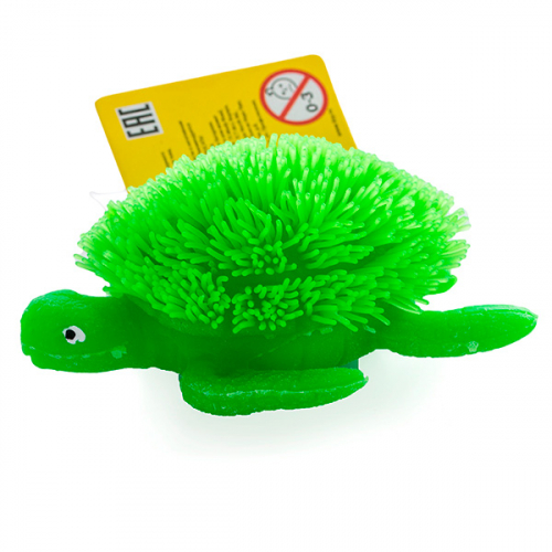 Игрушка фигурка черепахи с резиновым ворсом с подсветкой в асс.