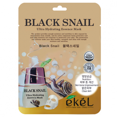 EKEL Тканевая маска для лица BLACK SNAIL