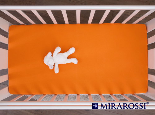 простыня на резинке в детскую кроватку Апельсин