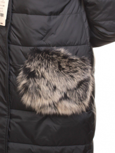 9091 Пальто зимнее женское (холлофайбер, натуральный мех чернобурки) размер S - 42 российский