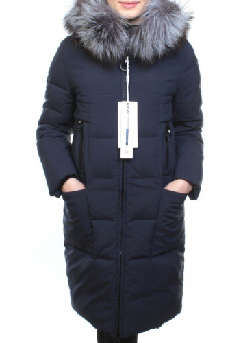 219 Пальто зимнее женское (холлофайбер, натуральный мех чернобурки) размер M - 44российский