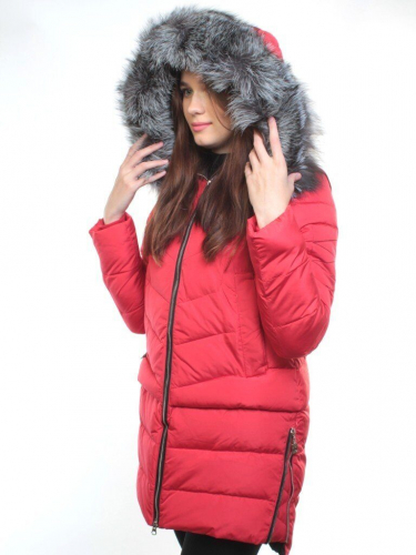 163-096 Пальто зимнее женское (холлофайбер, натуральный мех чернобурки) размер 42 российский