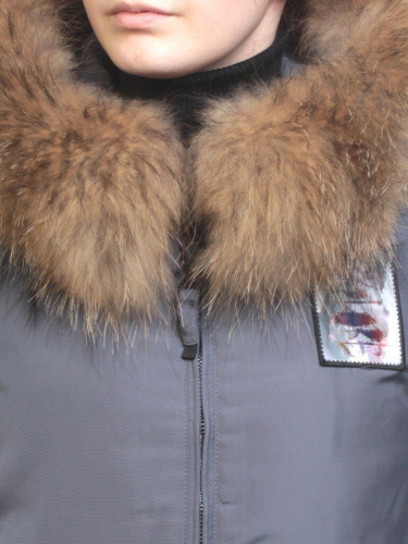 17-23 Пальто зимнее женское (холлофайбер, натуральный мех лисицы) размер M - 44 российский