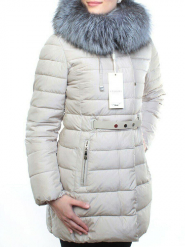 8158 Пальто зимнее женское (холлофайбер, натуральный мех чернобурки) размер L - 48 российский