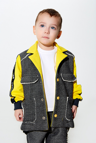 Пиджак #255290Антрацит, ярко-желтый