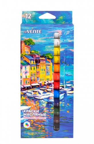 Краски масляные 12 цветов по 12мл в тубах картонная упаковка е/п DEVENTE 8170000 Код товара: 164185