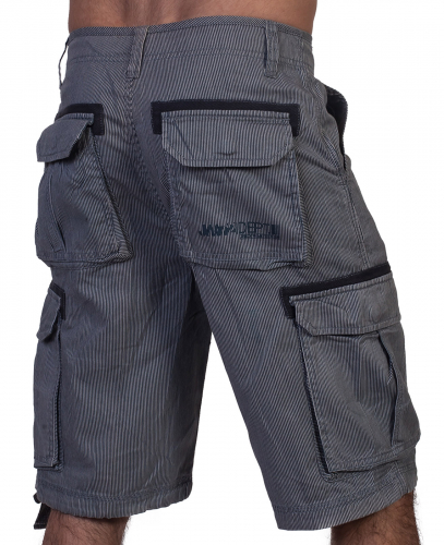 Мужские брендовые шорты Jeanswest – объемные карманы, актуальная мелкая полоска №342