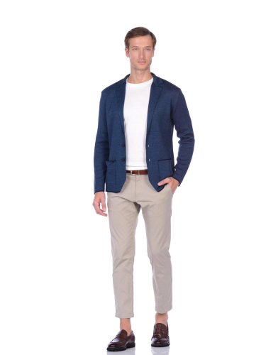 Пиджак мужской, 2350-17(т.синий/сероголубой), переплетение двух цветов, с накладными карманами