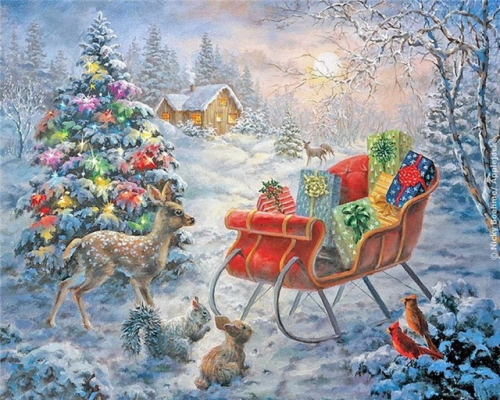 Картины по номерам 40х50 Сказочное Рождество