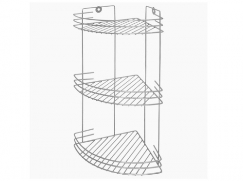 Полка 3-х ярусная угловая 19*19*40см хром арт.310756