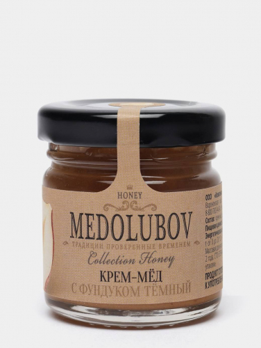 Крем-мёд Медолюбов с фундуком (темный) 40мл