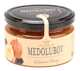 Крем-мёд Медолюбов фундук с изюмом 250мл
