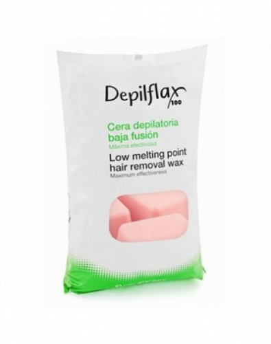 Горячий воск в брикетах Depilflax 100, розовый, 1000 гр