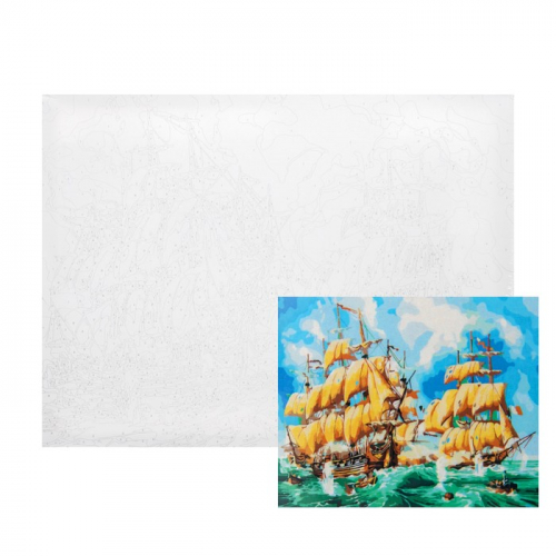 Картина по номерам на холсте, 40 × 50 см «Военные корабли»