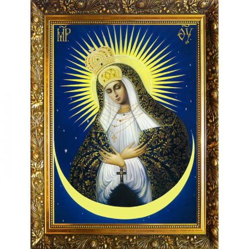 Алмазная мозаика «Остробрамская икона Божией Матери» 30x40 см, 34 цвета
