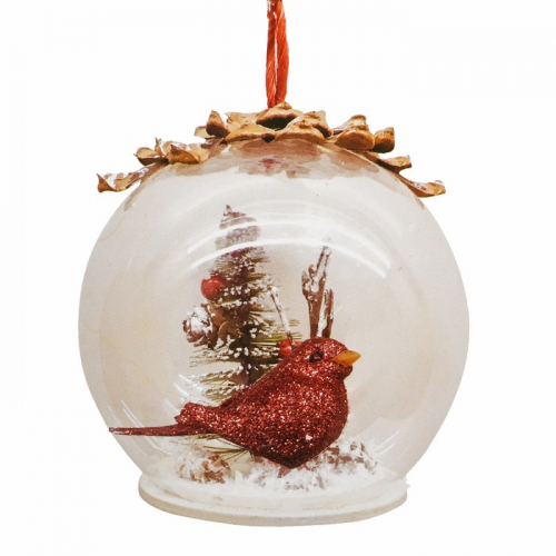 Набор для творчества - создай ёлочное украшение «Птичка с елочкой в шаре»