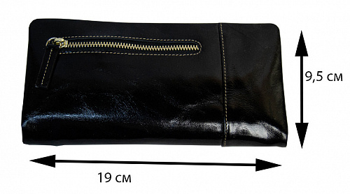 yp-1226# black- кошелек женский COLIV KILOM натуральная кожа 19х9,5