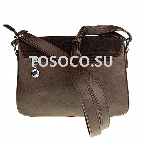 a-1253-3 brown 28 сумка натуральная замша+экокожа 18x24x8
