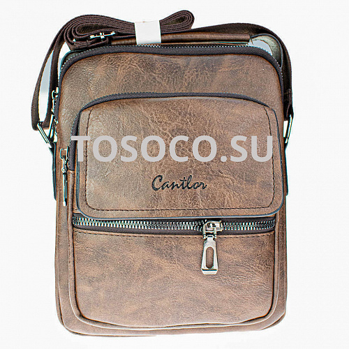 c1662 brown 33 сумка CANTLOR экокожа 24х18х9
