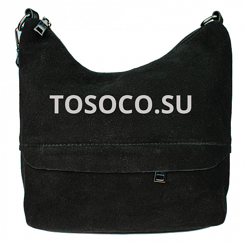 kf-385-1 black сумка натуральная замша+экокожа 25х25х12