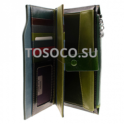 1009-21-k green кошелек Cossroll натуральная кожа 10х19x2