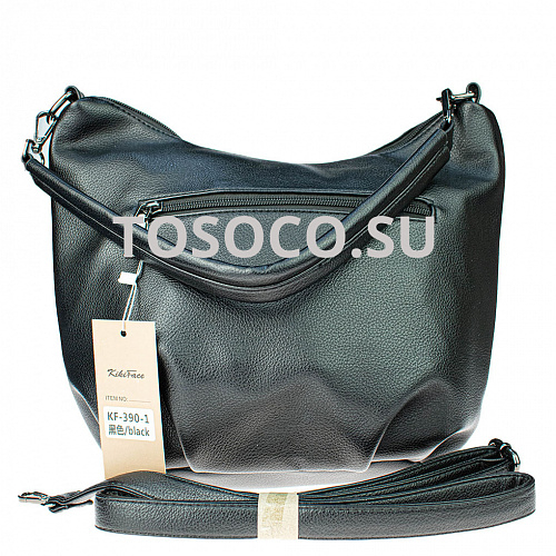 kf-390-1 black KikiFace сумка натуральная замша+экокожа 27х27х16
