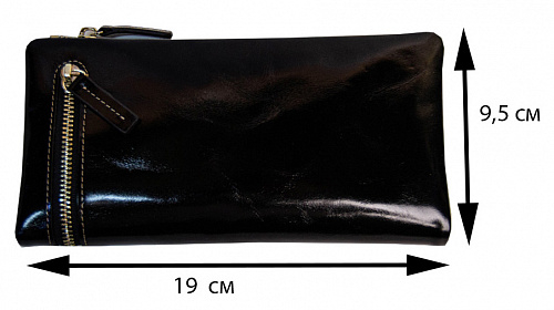 yp-3052# black- кошелек женский COLIV KILOM натуральная кожа 19х9,5.