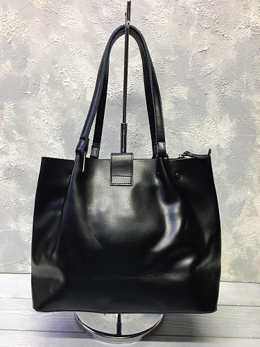 P0906 black сумка Rich натуральная кожа 27x36x12