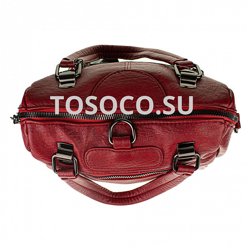 685-5 красная сумка-рюкзак экокожа 24х24х12