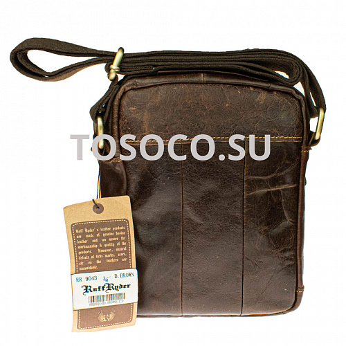 rr9043 d.brown 31 сумка Ruff Ryder натуральная кожа 24x16x7