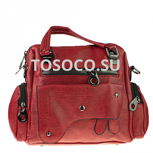 a97-1 красная сумка-рюкзак экокожа 23х35х11