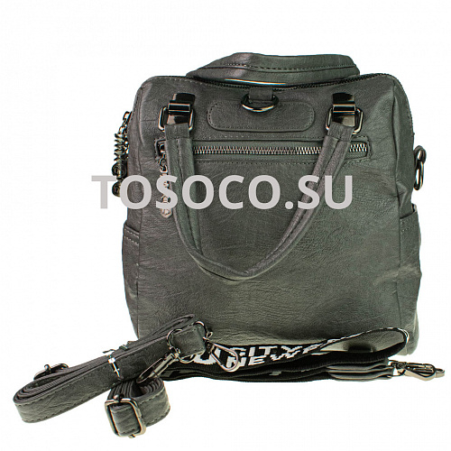 685-3 темно-серая сумка-рюкзак экокожа 26х25х12