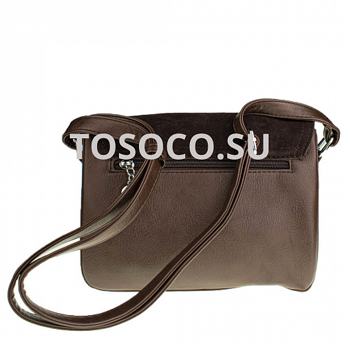 f-2014-3 brown 28 сумка натуральная замша+экокожа 17x23x9