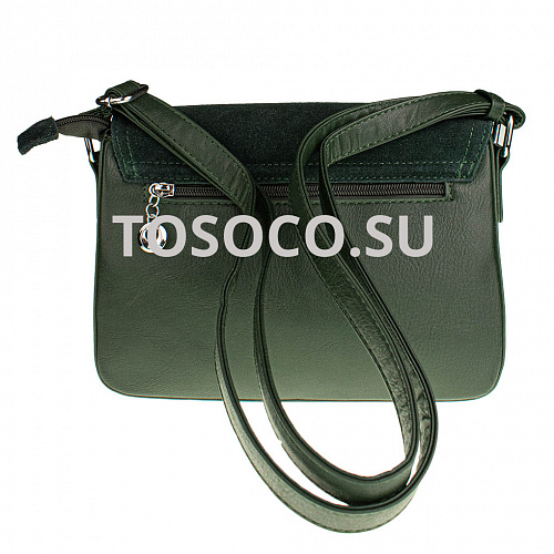 a-1253-3 green 28 сумка натуральная замша+экокожа 18x24x8