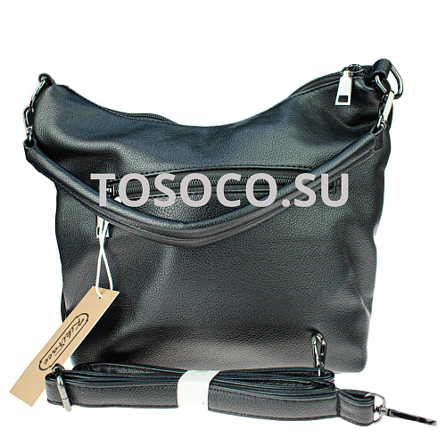 kf-384-1 black сумка натуральная замша+экокожа 23х27х12