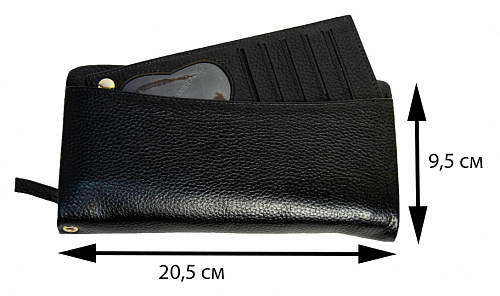 sw-858# black- кошелек женский COLIV KILOM натуральная кожа 20,5х9,5