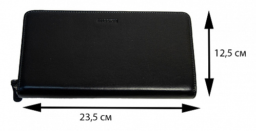 h-031b black- кошелек HASSION натуральная кожа 23,5х12,5