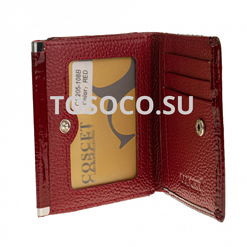 cs205-108b red 33 кошелек COSCET натуральная кожа 10x11x2