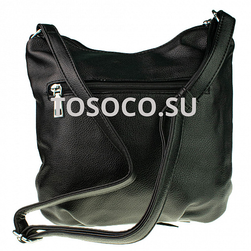 9046 черная сумка натуральная замша+экокожа 25х25х14